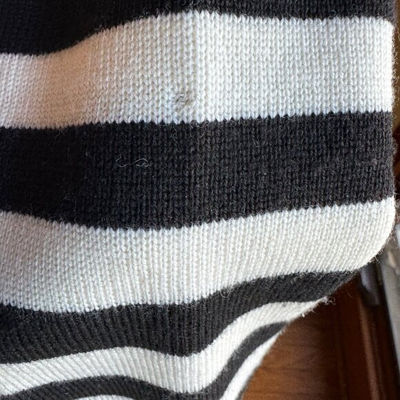 Dana Buchman Vintage Wool Striped V Neck Collared Sweater, M - Picture 13 of 16